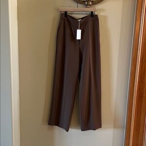 NWT ARITZIA Wilfred Brown Wide-Leg Trousers from